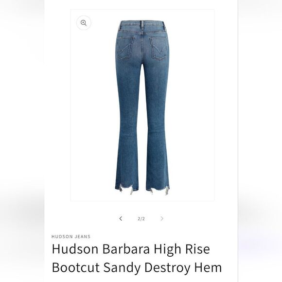 Hudson Barbara High Rise Bootcut Sandy Destroy Hem - Picture 2 of 16